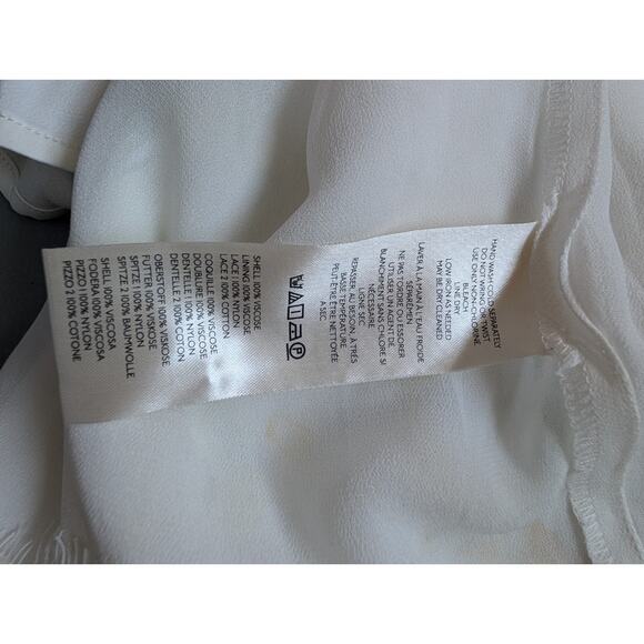 NWT By Anthropologie Lace Button-Front Slip Dress Size 16P Petites Ivory #ND455 - Picture 11 of 13